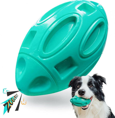 Interaktív kutya rágójáték, Csipogó Zöld gumi Labda Közepes és Nagytermetű kutyáknak - Outlet24