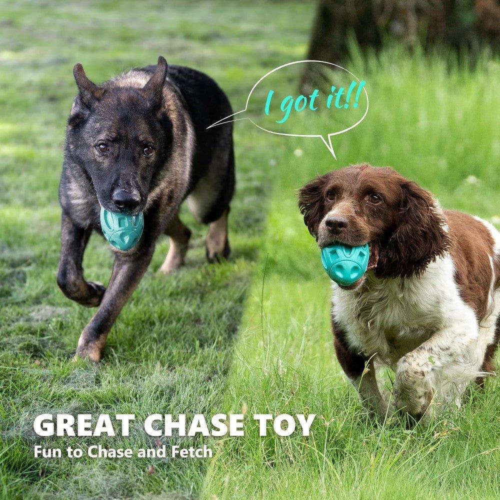 Interaktív kutya rágójáték, Csipogó Zöld gumi Labda Közepes és Nagytermetű kutyáknak - Outlet24