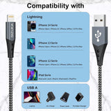 IPhone Gyors Töltő Kábel 2 Csomag, Nylon Fonott, Villám Kábel iPhone 14 13 12 11 Pro Max XR XS X 8 7 6s Plus SE - Outlet24