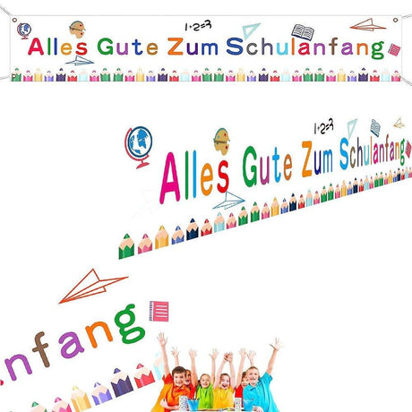 Iskolakezdési Party Dekoráció, szalaghirdetés német nyelven 300 x 50 cm Party Dekoráció - Outlet24