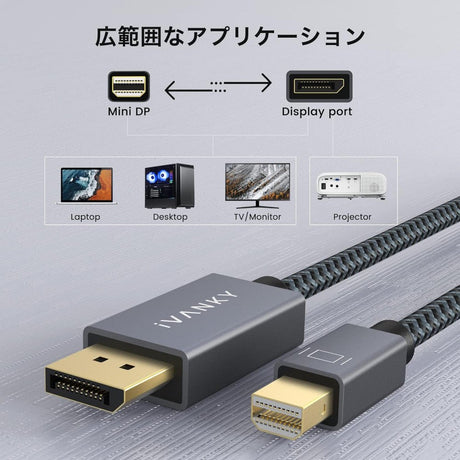 iVANKY Mini DisplayPort Kábel, 1m 4K@75Hz, Fekete, Kompatibilis Surface Pro/Dock, Mac, MacBook Air/Pro és iMac készülékekkel Újracsomagolt termék - Outlet24