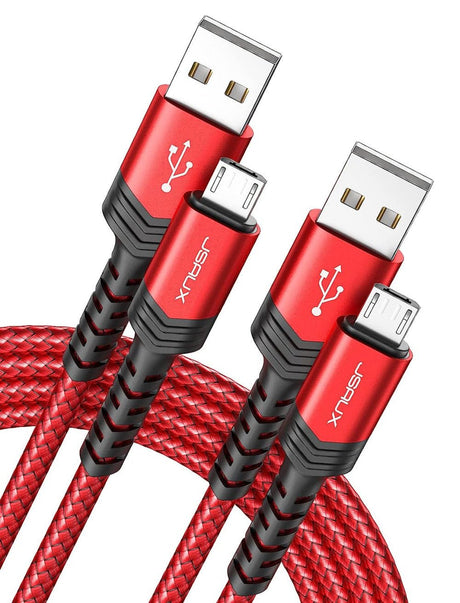 JSAUX 2 darab, 2 méteres, USB-A-Micro USB gyorstöltő kábel(piros) - Outlet24