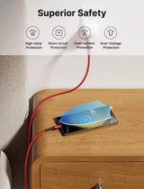 JSAUX 2 darab, piros, fonott nylon, USB-A-USB-C gyorstöltő kábel (1m+ 2m csomag) - Újracsomagolt termék - Outlet24