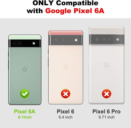 Jusy Google Pixel 6A Mobiltelefontok Kameravédelemmel, 2 üvegfóliával, Kártyatartóval és Fém Gyűrűtartóval - Fekete - Outlet24
