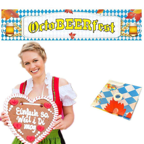 KEELYY Oktoberfest Zászló Bajor Sörünnep Üdvözlő Ajtófelirat Sörünnepi, Party Dekoráció - Outlet24