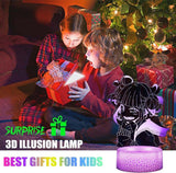 Kodetops Anime téma 3D LED Illúziós Éjjeli Lámpa Fiúk Hálószobájába, 3 Mintával és 16 színváltozattal - Outlet24