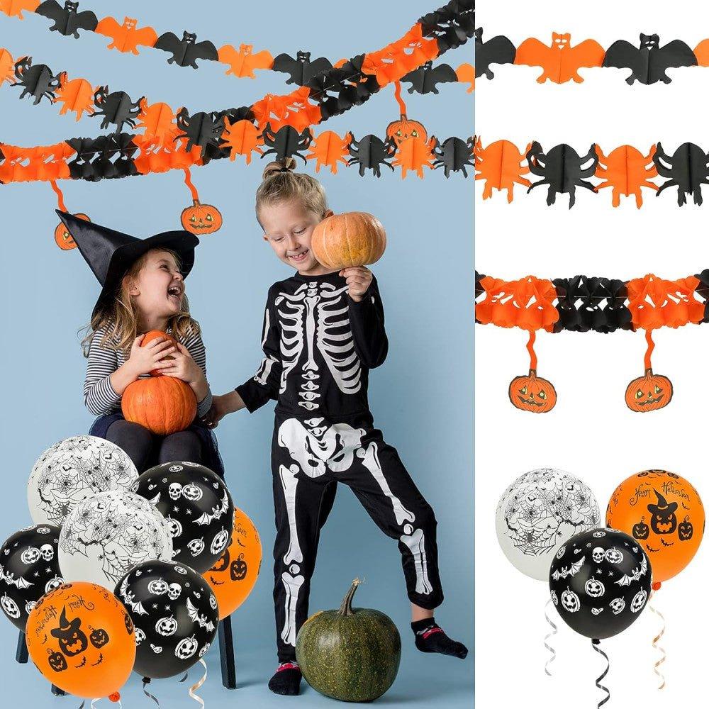 Koogel Halloween Dekorációs Füzérek és Lufik - Boszorkányos Ünnepi Díszítő Szett - Outlet24