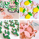 LANMOK 9 darabos Aloha Témájú Rozsdamentes Acél Süteményformák - Flamingó, Ananász, Kaktusz, Kókuszfa - Outlet24