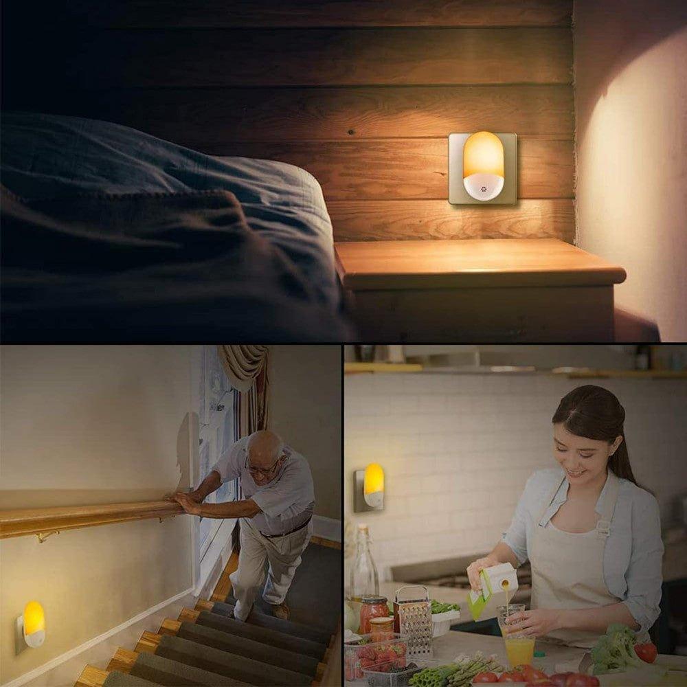 LED Éjszakai Fény, Sötétedésérzékelővel, Automatikus Ki-/Bekapcsolás, Meleg Fehér Színű Újracsomagolt termék - Outlet24