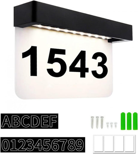 LED Napelemes Házszámtábla Személyre Szabott Betűkkel és Számokkal Újracsomagolt termék - Outlet24