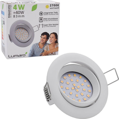 LED süllyesztett spotlámpa csomag (400lm, 4W, 230V) - Outlet24
