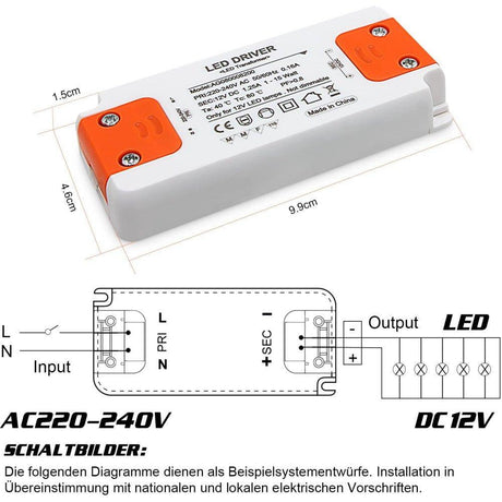 LED Transzformátor 1-15 W 230 V - 12 V LED Driver, Zajmentes, Villódzásmentes, G4 MR16 GU5.3 LED Halogénhoz Újracsomagolt termék - Outlet24