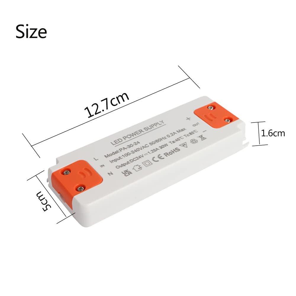 LED Transzformátor 24V, 230V-ról 24V-re, 30W Állandó Feszültség Újracsomagolt termék - Outlet24