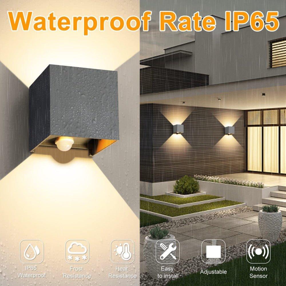 Ledmo LED Premium fali lámpa mozgásérzékelővel szürke IP65 vízálló 4 db-os csomag - Outlet24