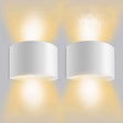 Ledmo Premium 2 db kültéri fali lámpa 12 W 3000 K meleg fehér, állítható sugárzási szöggel IP65 Vízálló (kerek) - Outlet24