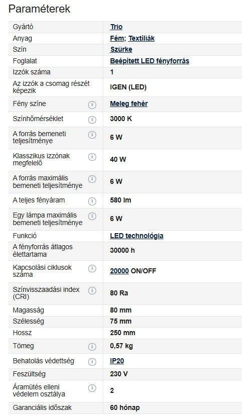LUGANO LED fali lámpa LED/6W/230V - Outlet24