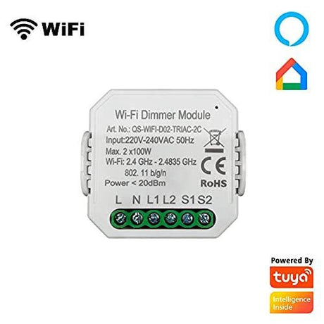 M0L0 Tuya QS-WIFI-D02-TRIAC-2C 2-soros mikromodul világítás dimmer, WiFi, Alexa és Google Home kompatibilis - Outlet24