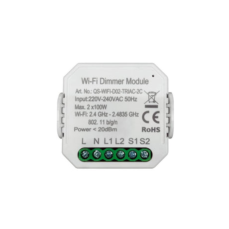 M0L0 Tuya QS-WIFI-D02-TRIAC-2C 2-soros mikromodul világítás dimmer, WiFi, Alexa és Google Home kompatibilis Újracsomagolt termék - Outlet24