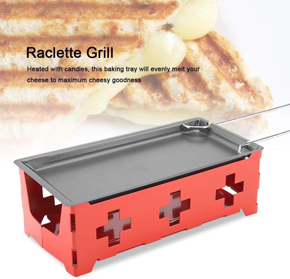 Mini Raclette Sajtolvasztó Készlet, Pálcikás, Hordozható, Piros - Outlet24
