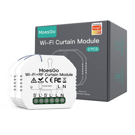 MoesGo WiFi RF433 Alexa Mini Okos Redőnykapcsoló Modul 2db - Hangvezérlés és App - Open Box - Outlet24