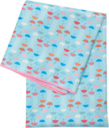 Mosható, vízálló, csúszásmentes játékszőnyeg és asztalterítő - Kék esernyő minta - Outlet24
