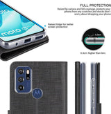 Motorola Moto G60S 2021 Flip Pénztárca Tok, Mágneses Záródású, Kártyatartóval és Állvánnyal, Fekete - Outlet24