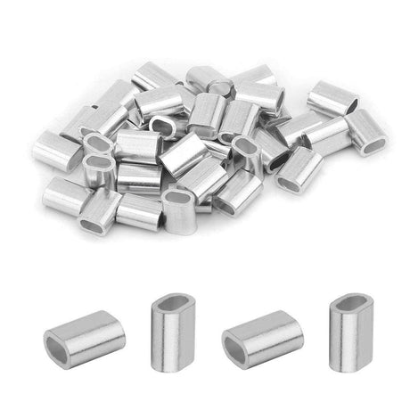MroMax Alumínium Drótkötél Hurokcső 100db Ezüst Színű M2.5 - Kutyapórázhoz, Ruhaszárítóhoz és Dekorációhoz Újracsomagolt termék - Outlet24