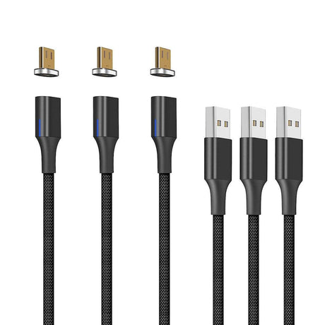 NetDot USB-A USB-M kábel oldalsó LED-del, 1m, 3 darabos Újracsomagolt termék - Outlet24