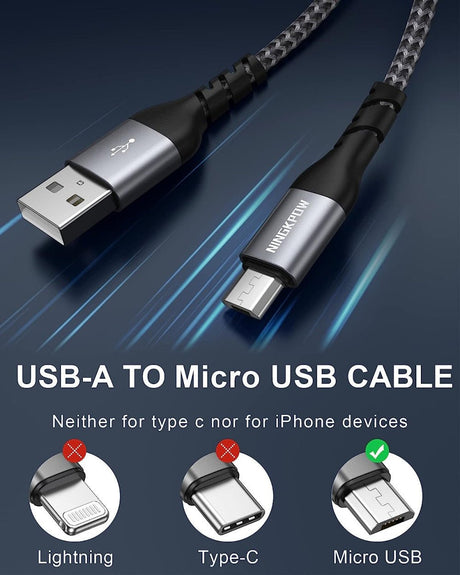NINGKPOW Fonott Micro USB kábel 1 méter - Outlet24