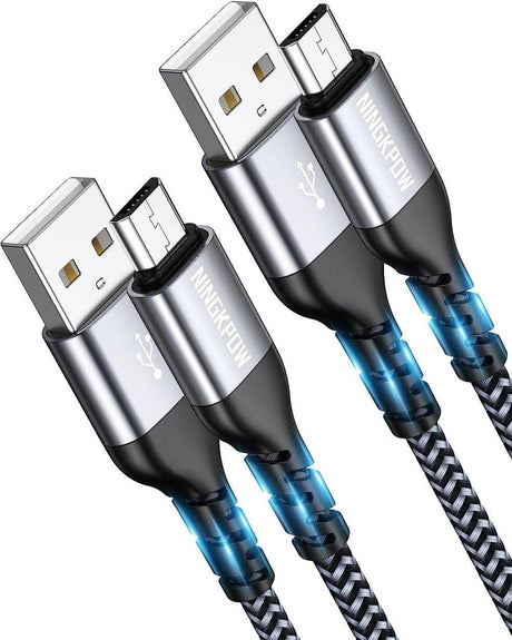 NINGKPOW Fonott Micro USB kábel 2 méter - Újracsomagolt termék - Outlet24