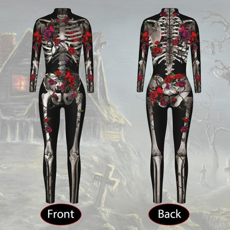 Női Halloweeni Csontváz Jelmez, Overáll ( Méret:L ) Újracsomagolt termék - Outlet24