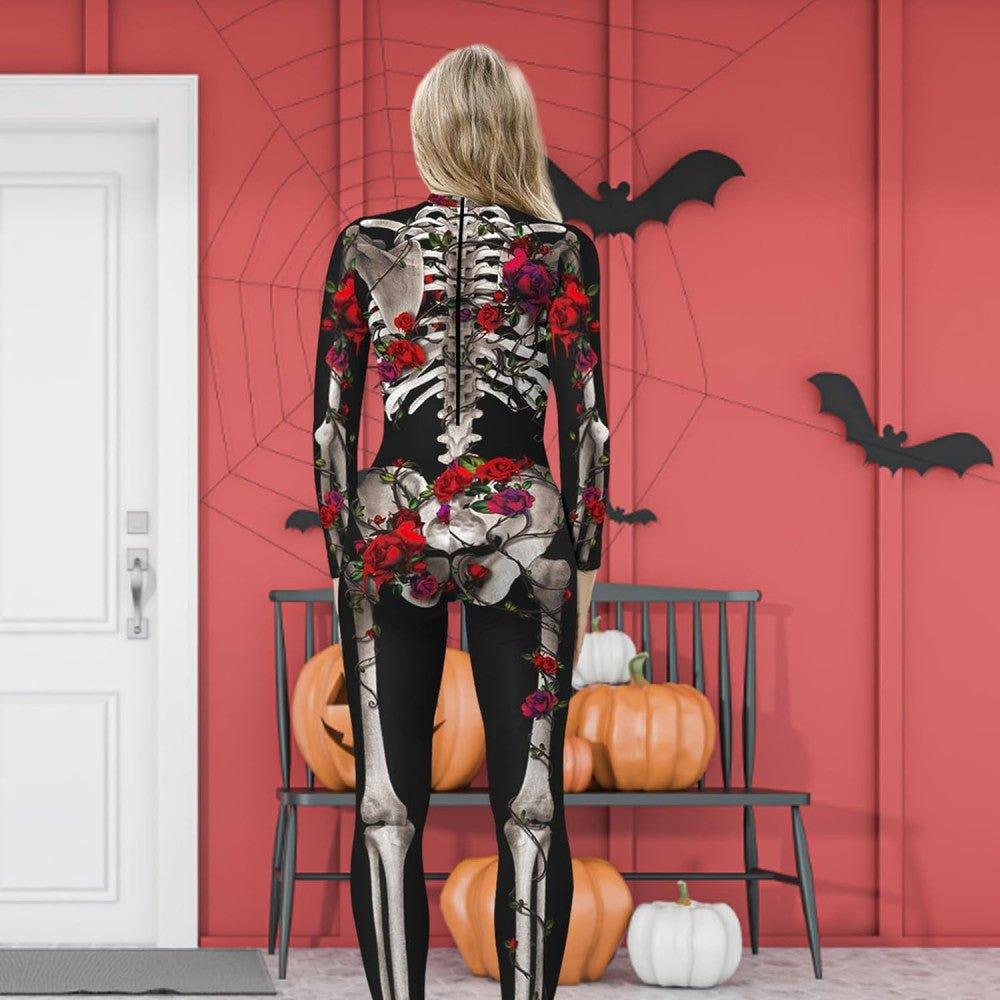 Női Halloweeni Csontváz Jelmez, Overáll (Méret:M) - Outlet24