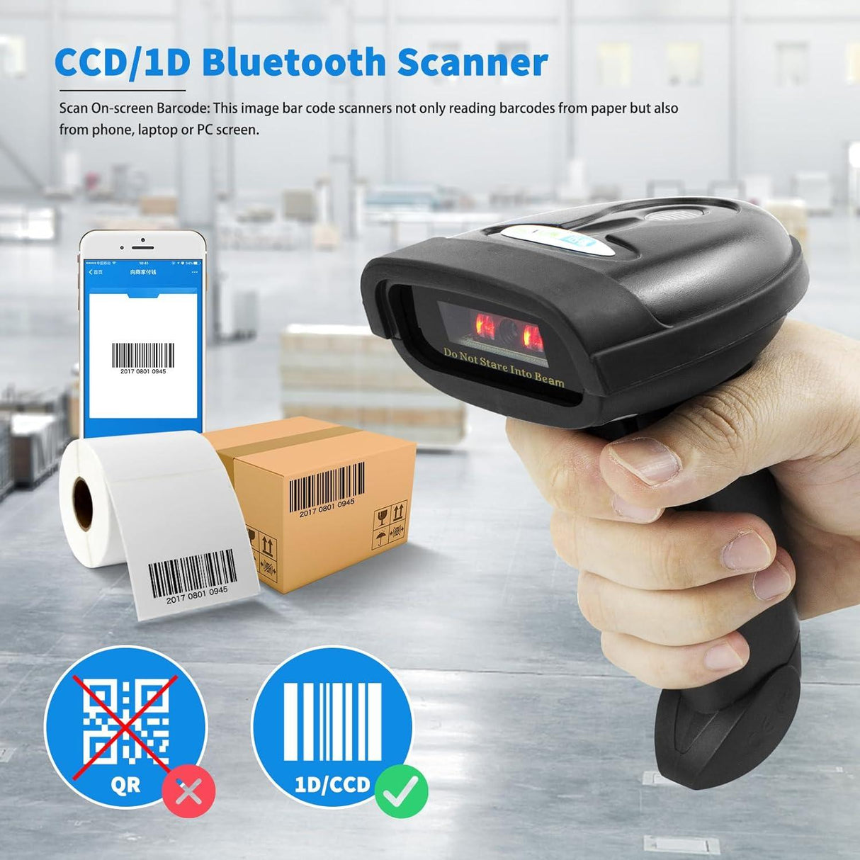 NT-1228BC Bluetooth CCD Kézi Vonalkódolvasó USB-s 1D Kódokhoz - Outlet24