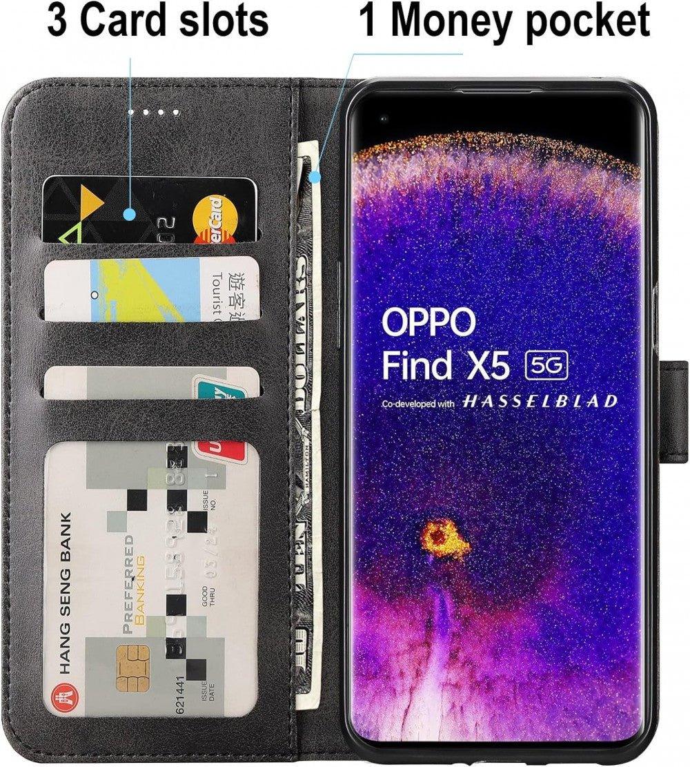 Oppo Find X5 5G-hez készült Cresee tok (Nem X5 Pro-hoz) PU bőr mobiltelefon tok 3 kártyahelyel - Outlet24