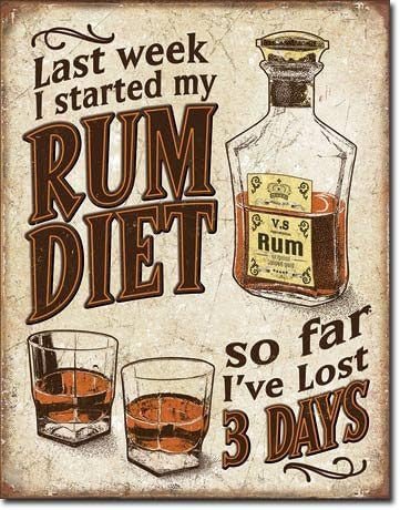 "Rum Diet" Nostalgikus Vintage Fém Faldekoráció, Beltéri és Kültéri Használatra - Outlet24