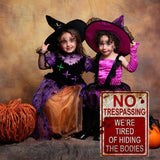 1 db Halloween behatolás tilos Vicces fém bádogtábla, Halloween dekorációhoz ( Méret:20×30 cm) - Outlet24