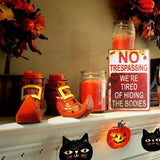 1 db Halloween behatolás tilos Vicces fém bádogtábla, Halloween dekorációhoz ( Méret:20×30 cm) - Outlet24
