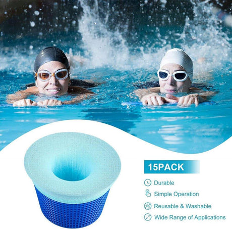15 darabos medence szűrővédő készlet, finom hálós, medence és spa tartozékok (Kék) - Outlet24