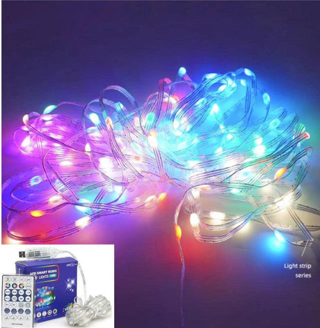 USB lámpasorozat, 10 m-es, 100 LED-es vízálló beltéri rézhuzalos lámpák 8 üzemmódban - Outlet24