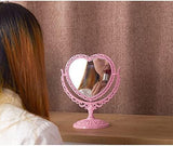 Sminktükör 2 oldalas, rózsaszín, szív alakú - Újracsomagolt termék - Outlet24