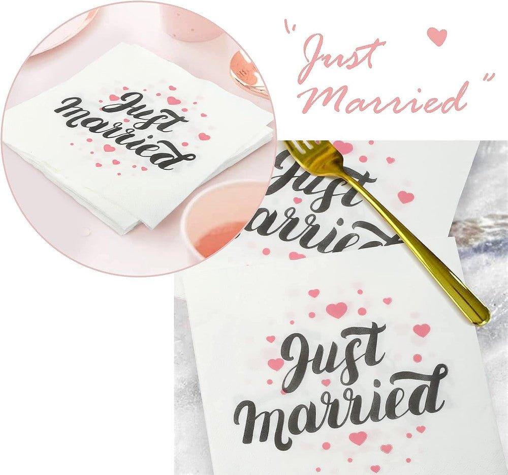 40 darabos "Just married" feliratű szalvéta - Outlet24