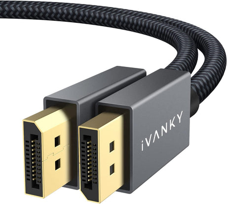 IVANKY 4K DisplayPort Kábel - 1M, Szürke, FreeSync/G-Sync, 144Hz Gaming Monitorhoz - Outlet24