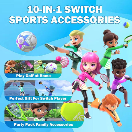 Nintendo Switch Sports Tartozékcsomag: Teniszütők, Golfütők, Lábszíjak, Kardok