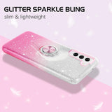 Samsung S21 FE Glitter Tok 360 Fokos Gyűrűtartóval, Ütésálló és Karcolásbiztos - Outlet24