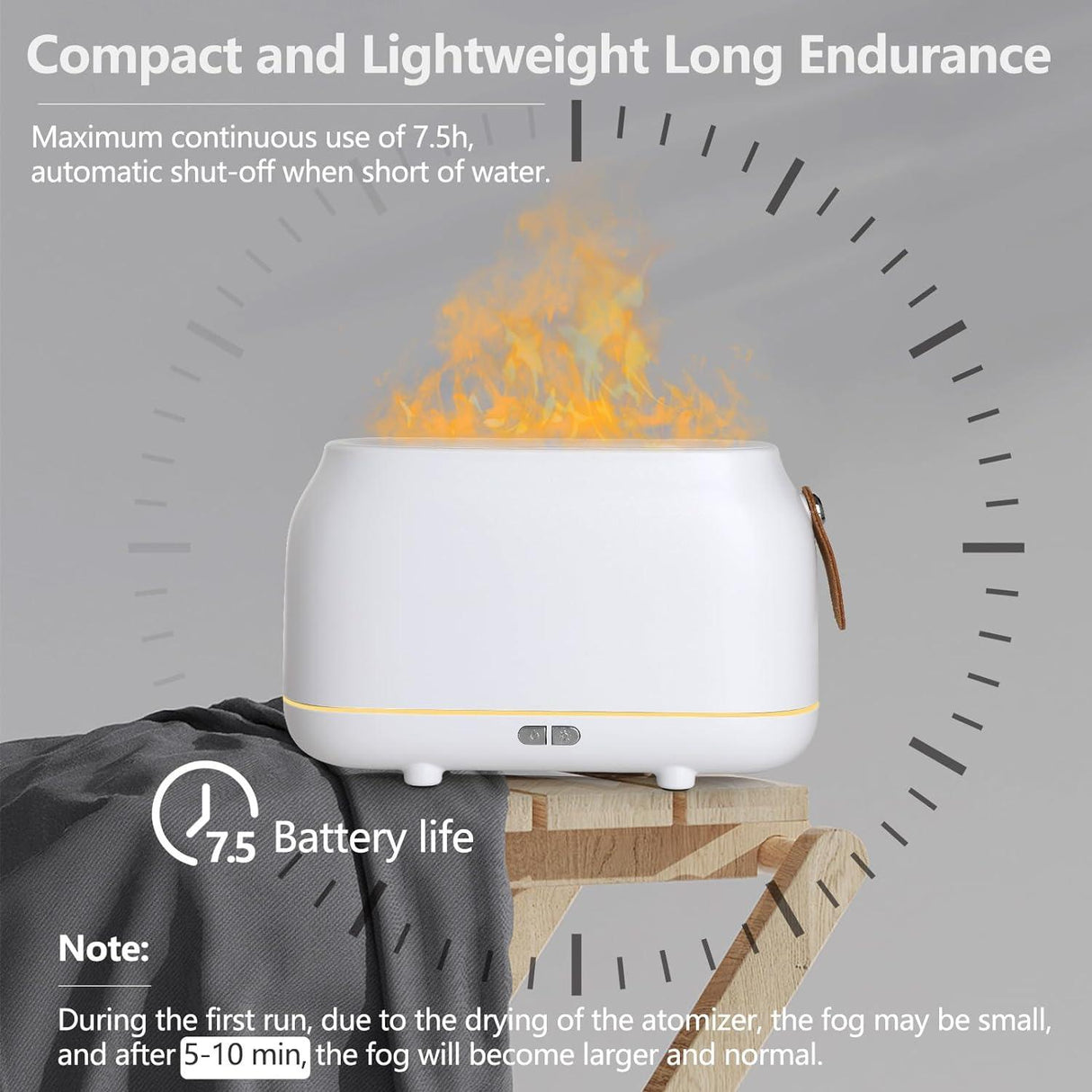 Aromaterápiás Párologtató, Láng Hatású LED Fényekkel és Ultrahangos Technológiával - Ellenőrzött használt termék - Outlet24
