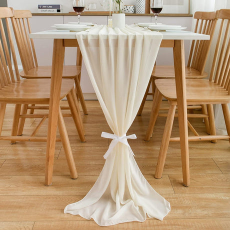 Bézs Asztalfutó Esküvői és Ünnepi Dekorációra, 300 x 75 cm - Outlet24