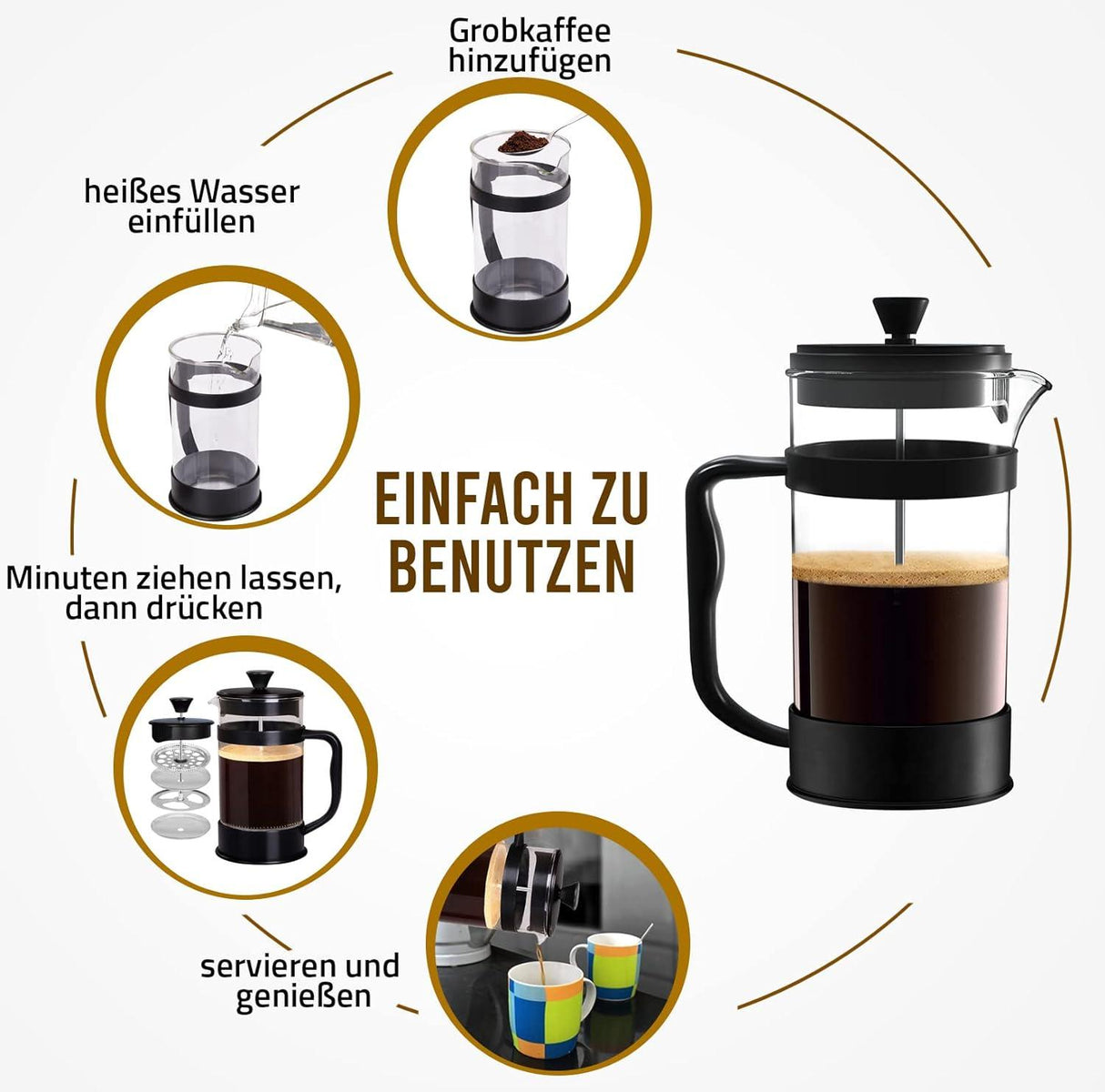 Kichly French press kávé és teafőző EU3015 - Outlet24