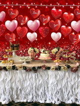 XIIULANGS Valentin-napi Háttér Vörös Rózsaszín Szív Lufis Fotózás 210cm x 150cm