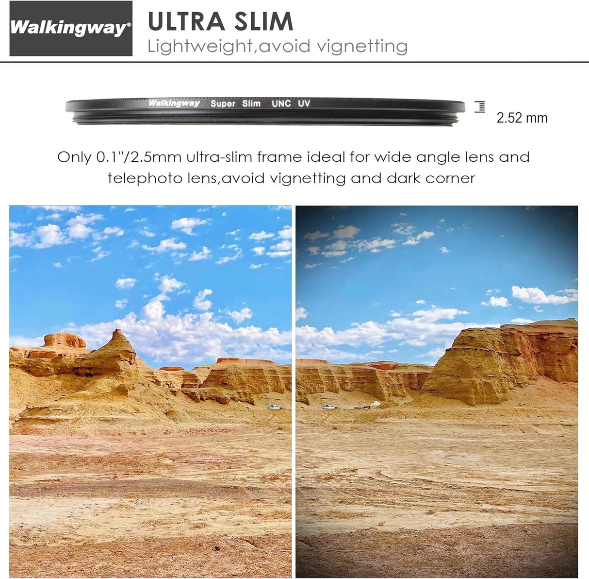 Walking Way 43mm UNC Ultra-Vékony Nano-Bevonatú UV Védőszűrő HD MCUV Kamera Lencséhez, Vízálló - Outlet24