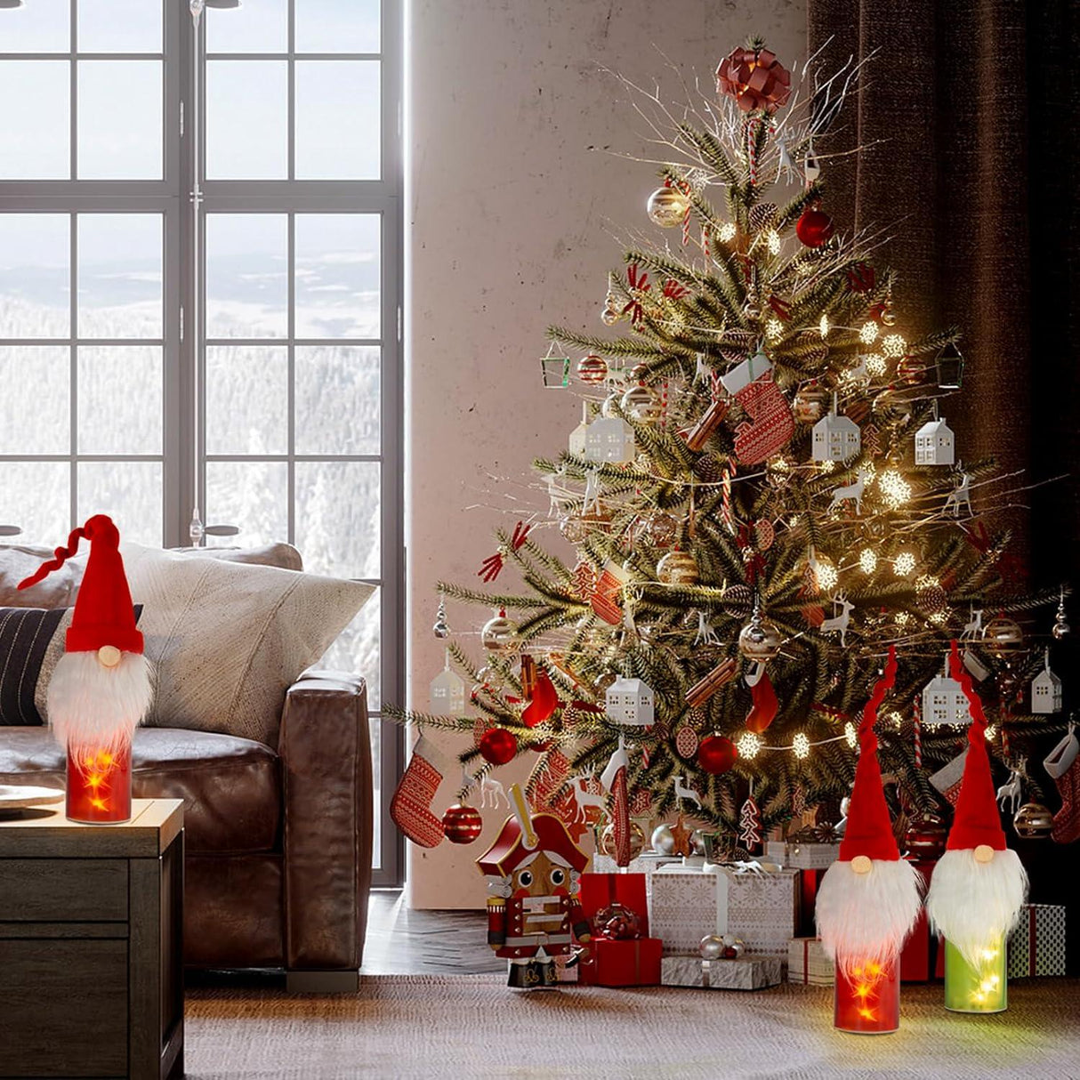LED Üveg Karácsonyi Dekoráció, Időzítővel, Elemes - Outlet24